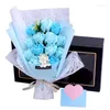 Декоративные цветы розы из пенопластира с коробкой мыло пена искусственный год подарки для женщин валентин