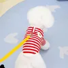 Vestuário para cães, moda atraente listrada outono e inverno knit suéter de cachorro Bichon Teddy Cat Roupos quente pequeno