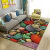 3D Colorful Cobblestone Stone Area Rug,Carpet Rug for Living Room Bedroom Sofa Doormat Kitchen Decoration,Kid Non-slip Floor Mat