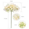 Fleurs décoratives Absf 18 pièces Hortensia Têtes de soie artificielle avec tiges pour le jardin de maison Baby Shower