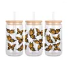 Geschenkwikkeling vlinder cartoon dieren ontwerppatroon uV DTF overdrachtsticker waterdichte overdrachten stickers voor 16 oz glazen bekerstickers