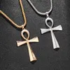 Hängsmycken med kedja metall symbol för liv cross halsband guld silver modedesign punk hip hop religion smycken gåvor för män kvinnor ll