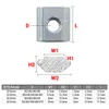 20pcs/lot m3 m4 m5 m6 m8 m10 t block square sliding t nutsハンマーナットファスナーアルミニウムプロファイル2020 3030 4040 4545