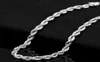 Bracelets de chaîne de corde de mode pour femmes hommes 4 mm 925 Sterling Silverwedding Party Bracelet European Charms Bracelets5807049