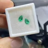 Gevşek elmaslar meisidian armut kesim 4x6mm 0.7 karat damla şekli Columbian hidrotermal yeşil zümrüt gemstnoe