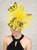 Fascynator Wedding Headpiece Women Butterfly Nekury dla kościoła derby hat fascynatory opaski na głowę pstrąża pillbox kwiat 240401