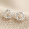 Stud Earrings Huitan Dainty Circle Shaped For Women Micro Paved Cubic Zirconia Exquisite Ear Piercing Accessories Modern Jewelry