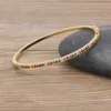 Bangle Nidin toppkvalitet Färgglada vitfärg kubik zirkoniumtunna armband armband för kvinnor bröllop eleganta smycken gåvor trendiga 24411