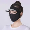 Wide Brim Hats Summer Sunscreen Silk Mask Hat Outdoor Anti-UV Neck Full Face Cover Female Long Cycling Sun Protection Cap