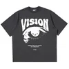 Mens T-shirt överdimensionerade 100% Cotton Eye Graphic Korean Summer Y2K Tops Tees Streetwear Harajuku kortärmad estetikkläder 240409
