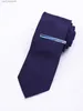 Cravatta 1 tange clip clip rame in rame in stile blu abbigliamento da matrimonio y240411