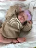 دمى الدمى 49 سم منتهية بالفعل BEBE Reborn Doll Loulou Born Sleeping Finyl 3D Skin Tonge Postible Leagin