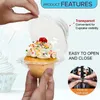 Baking Moulds Individual Cupcake Containers Disposable With Connected Airtight Dome Lid Transparent Plastic Single Container Boxe Cups