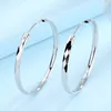 Hoop örhängen silverfärg diameter 5 cm stor cirkel för kvinnor original designer modeparty bröllop smycken gåvor