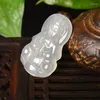 Colliers de pendentif Factory en gros - Small Calcédoine blanche Avalokitesvara Agate Guanyin Jade Collier Pendants