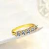 Anillos de clúster moissanite d color anillo geométrico puro s925 plata esterlina plator de oro de 18 quilates regalo de boda de joyas finas para mujeres