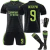 2223 Real Madrid 2 Away Game Black Fluorescent Green No. 20 Venissus 9 Benzema 10 Modric Football Uniform