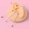 1PC stal nierdzewna Man Industrial Barbell Silk Stożek Dragon Bridge Earring Transversal Piecing Unisex Jewelry 240409