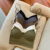 2024 Новые дамы Camisole Slim Fit Sexy Strect Push Up Bra с грудными подушками укороченные пупок с короткой трубкой топ-выстрелы