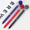 Stylos 10pcs Portable Grand Diamond Crystal Pen Gem Ballpoint Pin Metal Ballpoint Pen Home Office School fournit le publipostage en gros