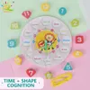 Educational Wooden Puzzles Montessori Animal Clock Geometric Color Digital Shape Matching Interactive Baby Toys for Children