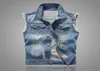 Slanke fit cowboy mannelijk jasje gevestig denim vest men039s jas mouwloze casual vest heren Jean jas 5xl6096352