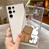 Grappige dierenvarkenskunny paren telefoonhoesje voor Samsung Galaxy S24 S23 S22 S21 S20 S20 Ultra Plus Fe Cute Bear Soft Cover Clear Fundas