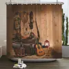 Rideau de douche de cowboy western rustique American Country Music Routeau de salle de bain Set Bath Tap tapis de tapis de tapis baignoire Accessoires Accessoires