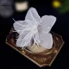 Silk Feather Hairpins Set Wedding Hair Accessory For Women Elegant Bride Tiaras Hair Jewel White Flower Noiva Side Pins