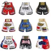 Muay Thai Shorts Bordado Inglés Thai Boxing Shorts Hombre para hombres Entrenamiento de niños Martial Arts Sanda Kickboxing Fighting Pants