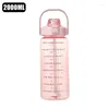 Water Bottles 2 Liters Bottle With Straw Large Capacity Cup Portable Travel Sports Fitness High Value Big Fat