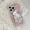 Graffiti Graffiti 3D Rabbit Cake Griptok Bracket pour iPhone 14 Pro Universal Téléphone Universal Ring Support Stand Grip Tok