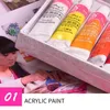 Ensemble de peinture acrylique en toile 12 couleurs