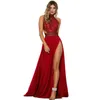 Casual Dresses VOLALO Women Summer Club Sexy Lace Silk Elegant Halter Fashion Party Night Maxi Dress