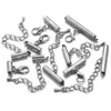 10set / lot perles d'extrémité de glissière fermoir à extrémité de glissière avec tubes de chaîne de boucles Connecteurs de curseur Connecteurs pour les accessoires de fabrication de bijoux de bricolage