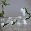 Şarap bardakları 1 adet el yapımı üç boyutlu çan orkide borosilikat cam çay fincanları kupalar doğum günü tatili hediyeleri mutfak malzemeleri