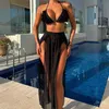 Hot selling new three piece swimsuit in Europe and America, summer sexy women's bikini set, mesh long skirt
