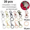 20 st Swivel CLASP SET LANYARD SNAP CLASP MED KEY CHAIN ​​RINGS Key Chain Clip Hook For DIY Necklace Armband Chain Supplies
