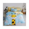 Bedding Sets 3Pcs Cotton Crib Bed Linen Kit Cartoon Baby Princess Set Includes Pillowcase Sheet Duvet Er Without Filler 240328 Drop De Otj47