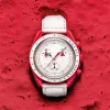 Main Featured New Bioceramic Watch, Quartz Movement Watch, White Dial Watch, 30-meter Water Resistant Nylon Strap