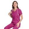 Qualité unisexe médical uniforme infirmière gommage slim fit confort salle d'opération clinique de travail de travail de travail médical pour femmes