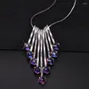 Colliers pendants Collier de cube de cristal autrichien géométrique Luxury Rhinestone Long Statement Jewelry Women Party Ornement