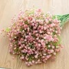 Dekorativa blommor högkvalitativa vita konstgjorda blommor gipsophila mini hortensia diy för bröllop hem babysbreath dekor falskt arrangemang