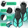 Snorkel Fins Adjustable Swim Flippers Travel Size Short Swimming Open Heel for Snorkeling Diving Child Kid Adult Men Women 240407