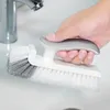 Wall Cleaning Brush Tub Scrubber Tile Scrubber Non-Slip V-Shaped Corner Brush With A Water Wiper Scraper Bathroom Scrubber