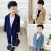 Pants Boys Formal Blazer Suit Kurtak Pants 2PCS Wedding Tuxedo Zestaw Mody Casual Kids Suits Stroje imprezowe