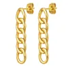 Dangle Earrings Chain Women Drop Earring Cuban Link Stainless Steel Simple Jewelry