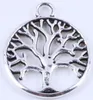400PCSlot Antieke bronzen Round Round Life Tree Charm Diy Zakka retro sieraden Accessoires Alloy Metal Pendant 4888W19609089278343