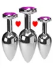 3pcSset Multicolor Smooth Massager Perles anales Crystal Jewelry Heart Butt Stimulateur Femmes Sex Toys Dildo Metal Anal Plug273S7782688