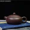 100 ml Yixing Purpur Ton Teekanne handgefertigt flach Xishi Beauty Tea Infuser Rohes Erz Grüne Schlamm Teekessel Chinesisch Zisha Tee Set